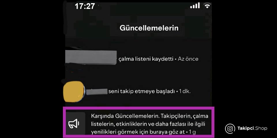 Spotify çalma listesi bildirim güncelleme