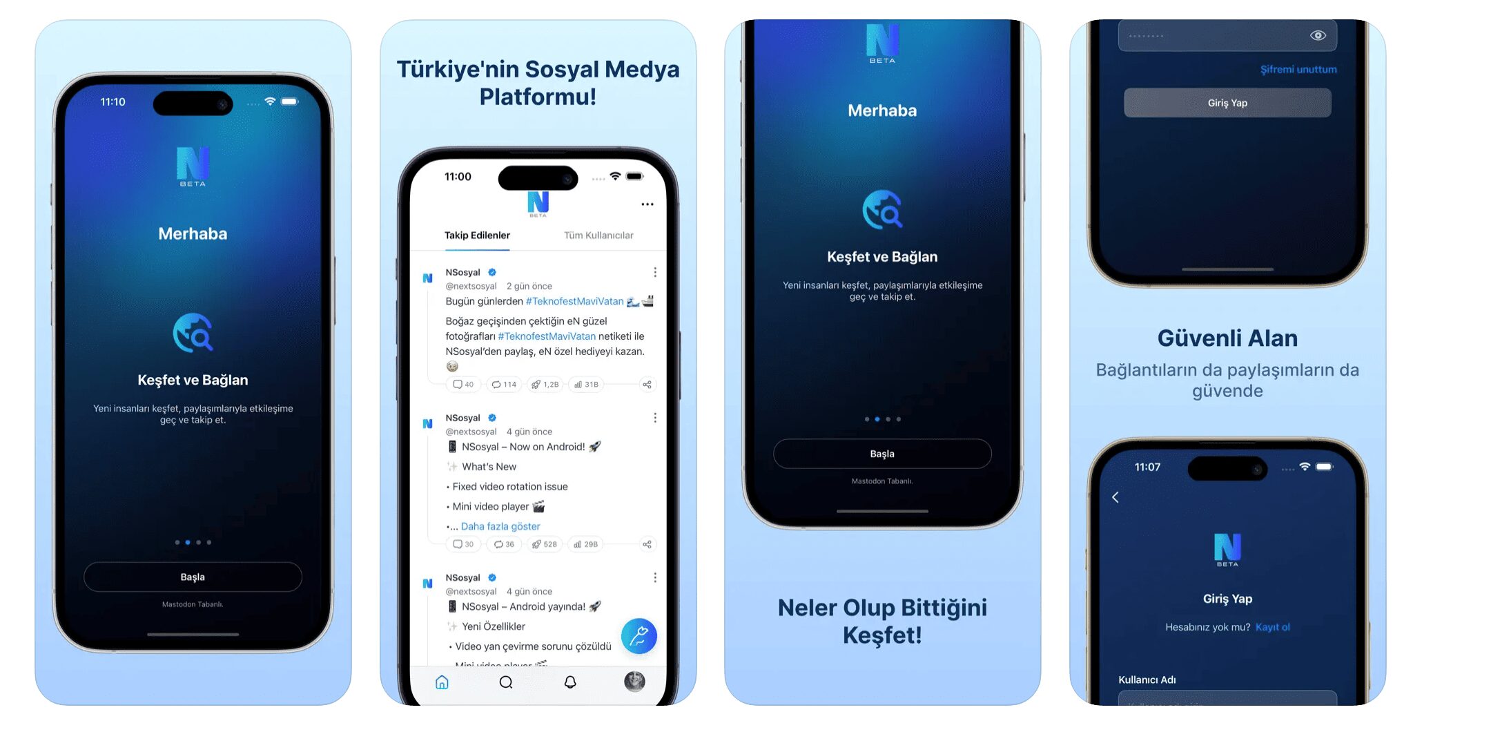 next sosyal uygulaması