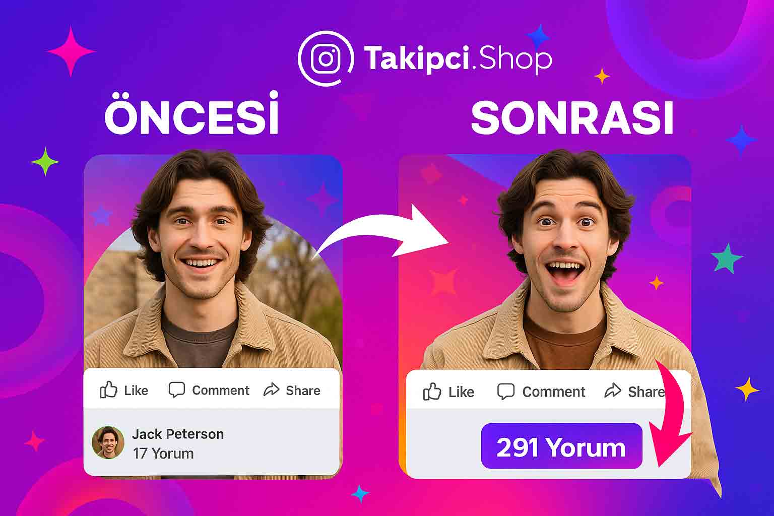 Facebook yorum öncesi sonrası
