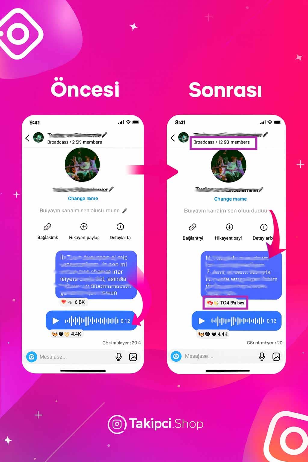 instagram kanal üyesi takipçi öncesi sonrası