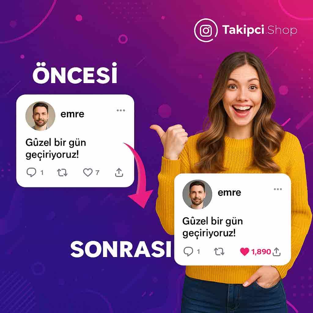 Twitter (X) beğeni öncesi sonrası
